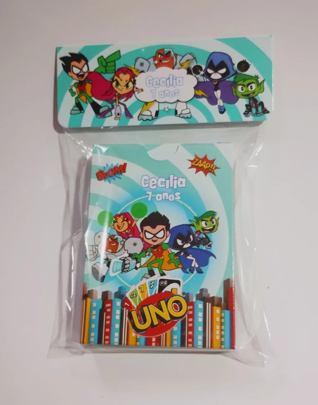 Jovens Titãs Jogo de Cartas Uno Lembrancinha de Aniversário
