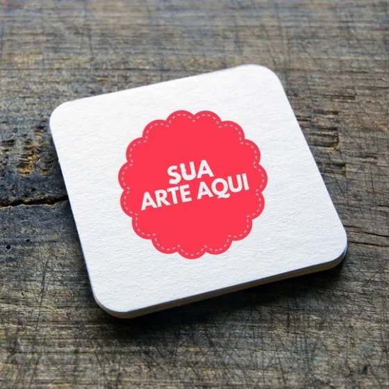 Kit Porta-copos Quadrado mdf Personalizado 9x9cm - 6 Unidade