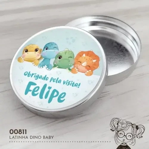 Latinha Adesivada Dino Baby - 00811