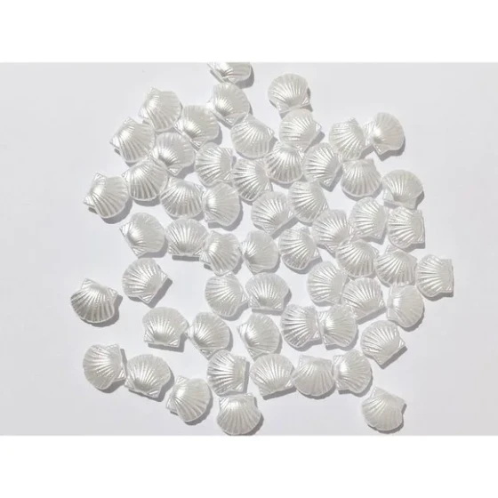 Concha Branco Abs com Furo Passante 10mm Pacotes 50 Unidades