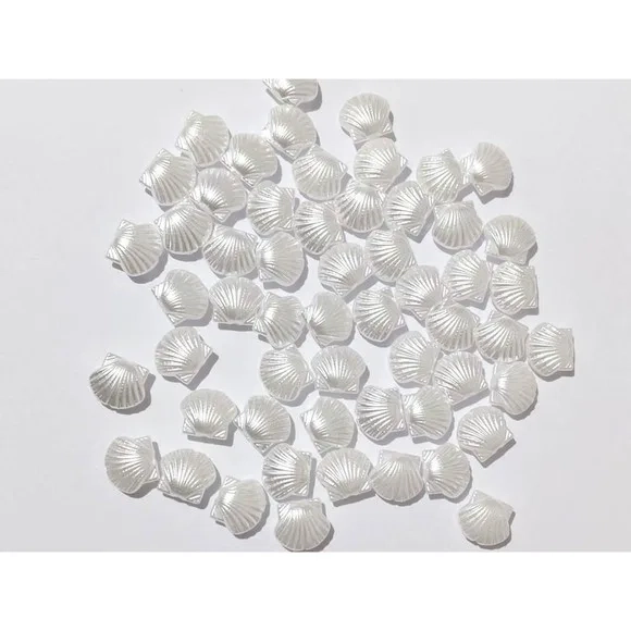 Concha Branco Abs com Furo Passante 10mm Pacotes 50 Unidades