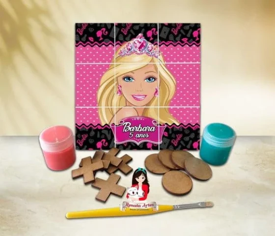 Jogo da Velha com Tinta Personalizado Barbie