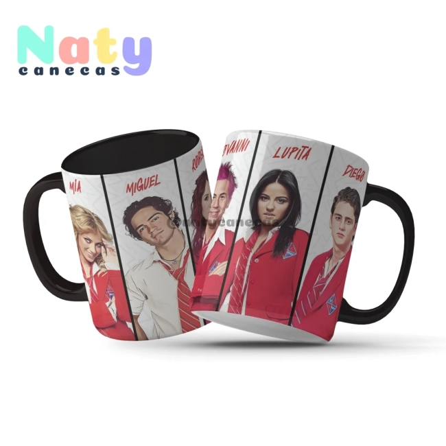 Caneca Personalizada  RBD Alça Color