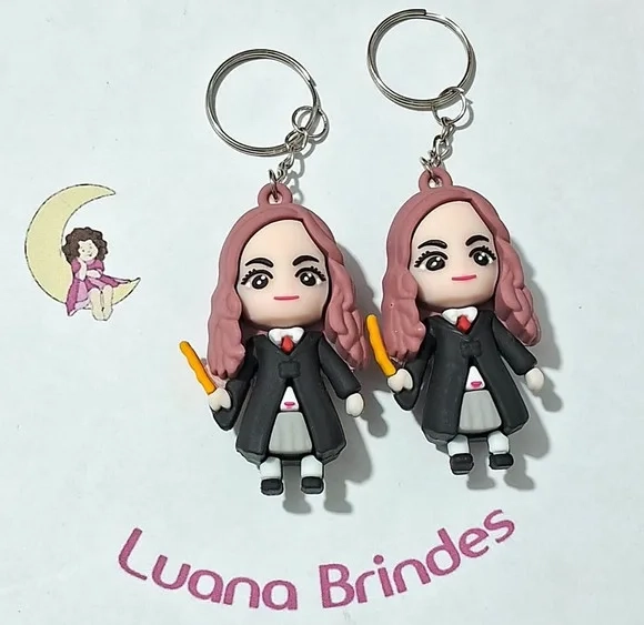 Chaveiro Harry Potter 6,5cm Emborrachado 2 Unidades