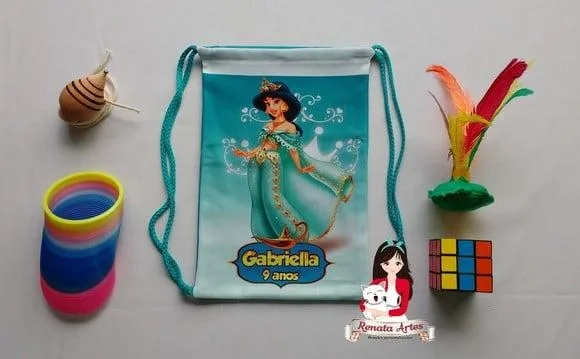 Mochila Brinquedos Retrô Tema Princesa Jasmine 2