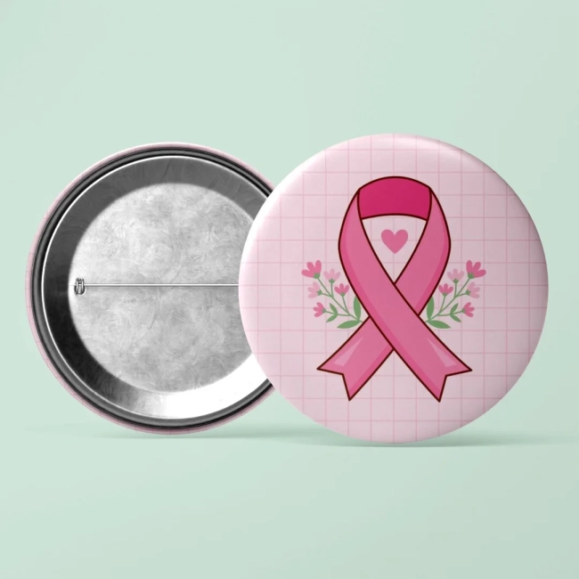 Botton Alfinete 38mm - Outubro Rosa