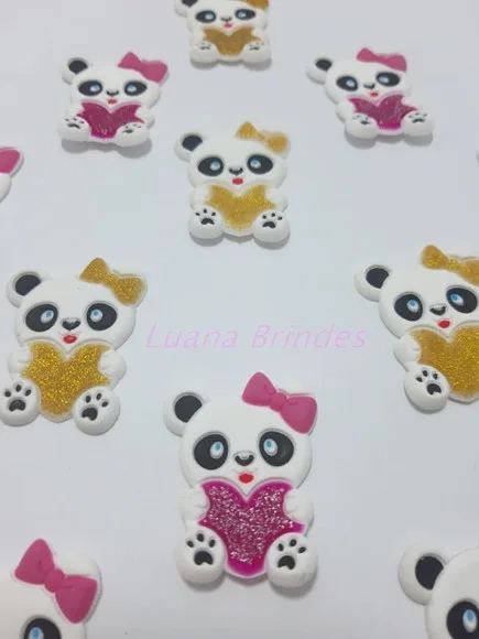 Aplique de Pandinha emborrachado - pct com 10 unidades