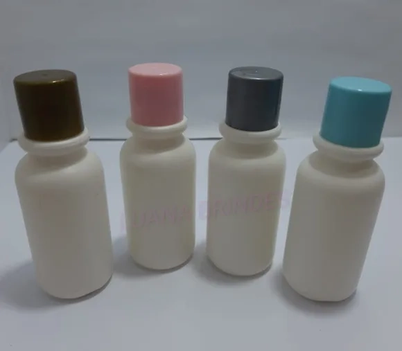 Frasco Branco Pvc 30ml C/tampas Coloridas Lisa-pct C/10 Unid