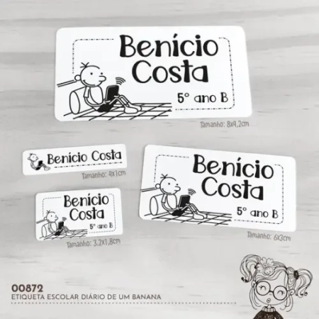Etiqueta Escolar Diário de Um Banana - 00872