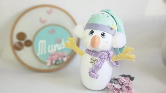 Boneco de Neve em Feltro* Chamar Chat Antes Compra