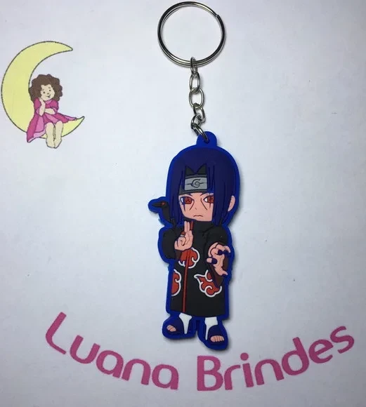 Chaveiro Itachi Uchiha Naruto Emborrachado Pct C/2 Und