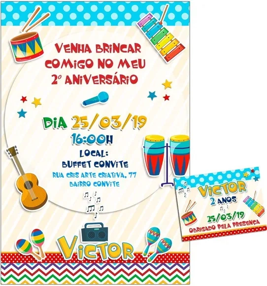 CONVITE DIGITAL C/TAG Aniversário Música