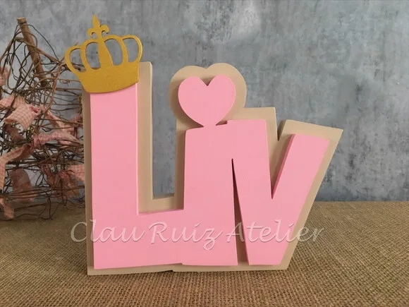 Letras Decorativas De MDF SOBREPOSIÇÃO E COROA