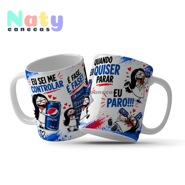 Caneca Meme É Fase! Eu Sei Me Controlar Quando Eu Quiser parar Eu Paro Bebidas