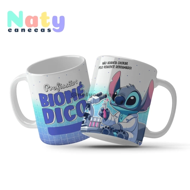 Caneca  Stitch Profissões Masculinas Personalize com Nome.