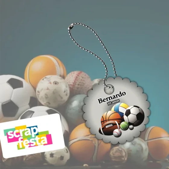 Tag Redonda Escalopada c/ Furinho e Correntinha Esportes