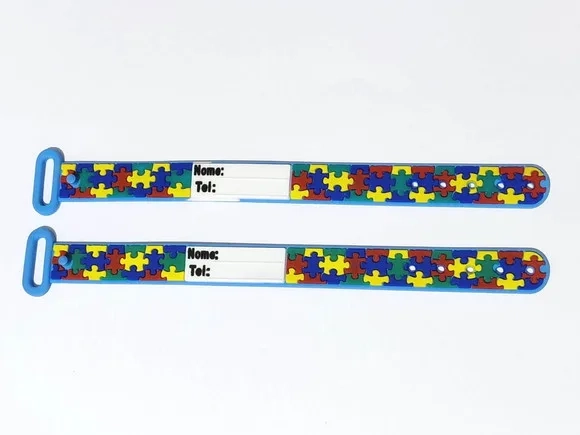 Pulseira de Identificação Infantil Autismo 19cm - 4 Unidades