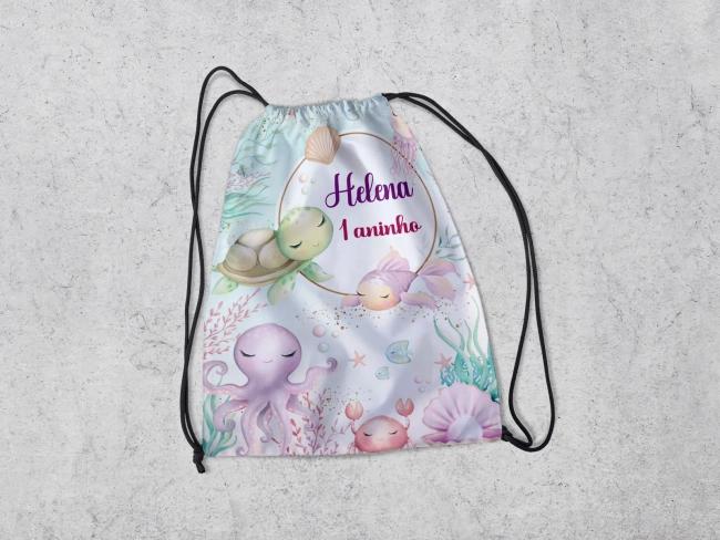 Mochilinha Personalizada Fundo do Mar