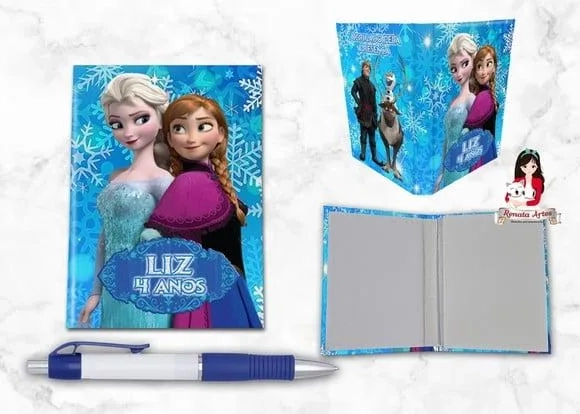 Bloquinho Personalizado com Caneta Frozen