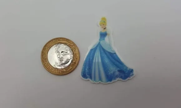Apliques Princesa Cinderela Acrílico Uv 5cm Pct 5 Unidades