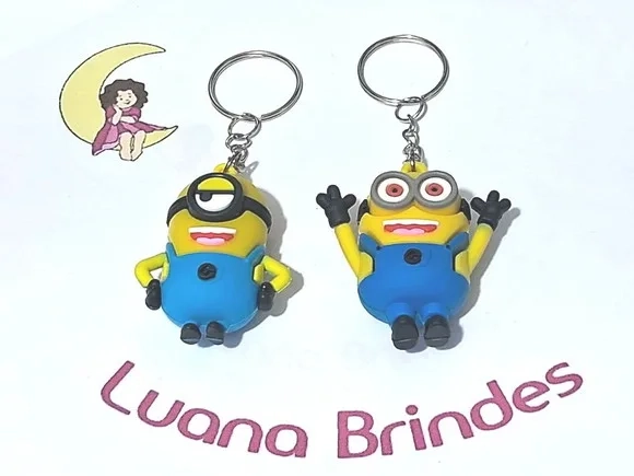 Chaveiro Minions 3d Emborrachado Pacote com 2 Unidades