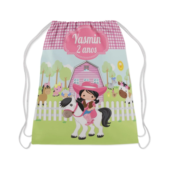 Mochilinha Personalizada para lembrancinhas Fazendinha