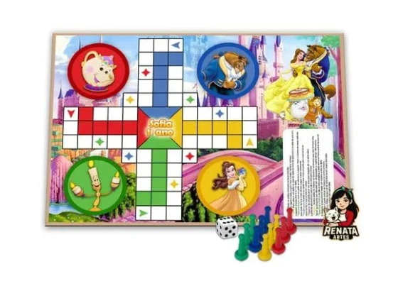 Jogo de Ludo Personalizado a Bela e a Fera