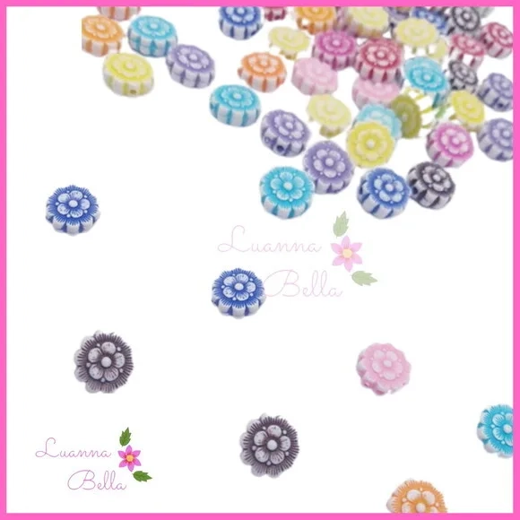 Flor de acrílico com furo passante - Pct c/80 unidades