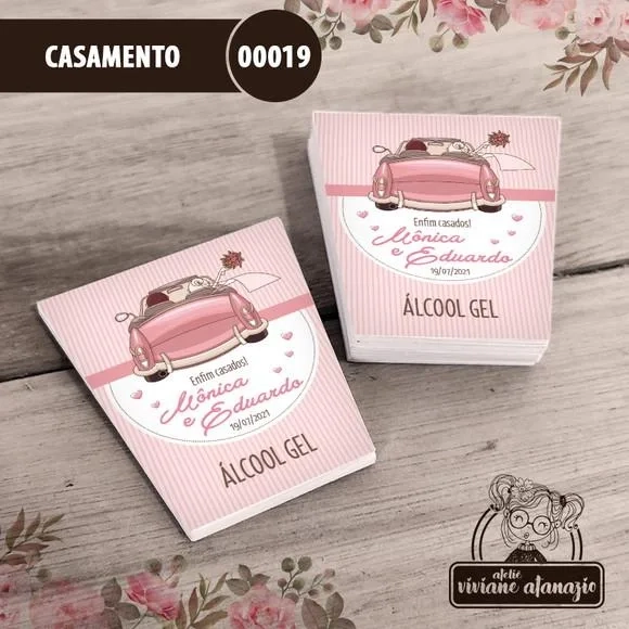 Adesivo Bisnaga Álcool Gel Casamento - 00019