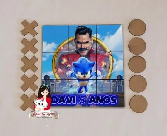 Jogo da Velha Personalizado Sonic Filme
