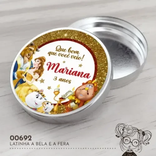 Latinha Adesivada a Bela e a Fera - 00692