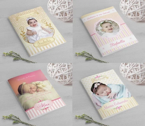 Livrinho de Orações para Batizado com Fotos do Bebê