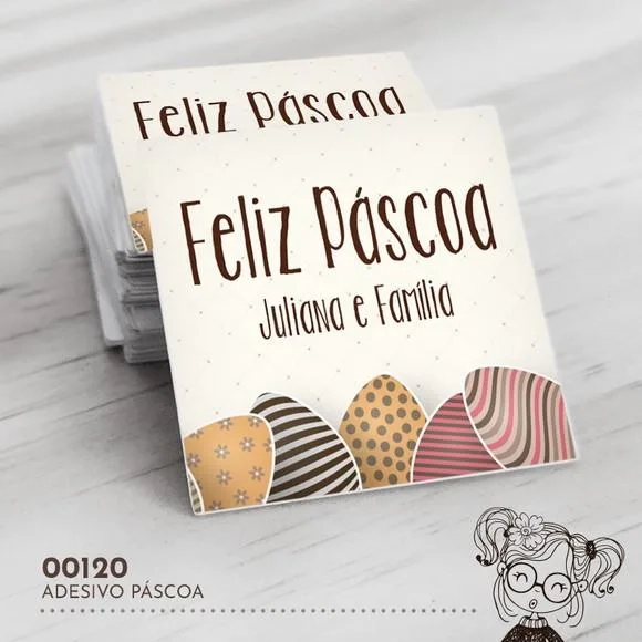 Adesivo Quadrado Páscoa - 00120