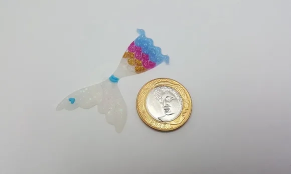 Aplique Calda de Sereia Emborrachado de 6cm
