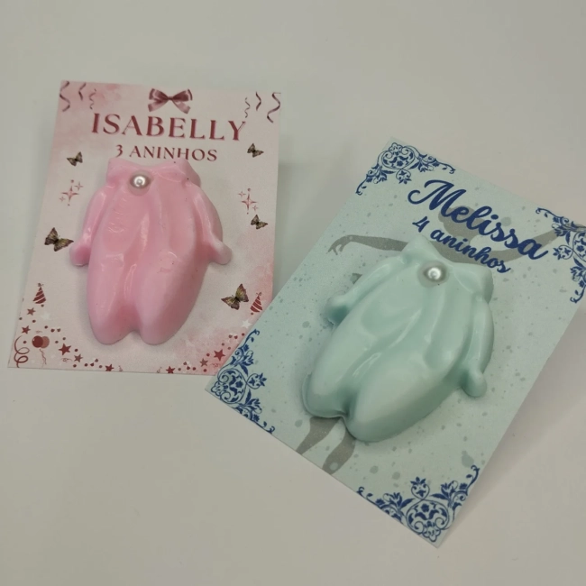40 uni Lembrancinhas Mini Sabonete Bailarina Perfumado no Cartão Aniversário, Casamento, Chá de Bebê, Batizado e etc.