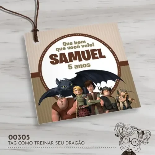 Tag Quadrada Como Treinar Seu Dragão - 00305