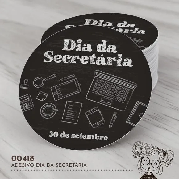 Adesivo Redondo Dia da Secretária - 00418