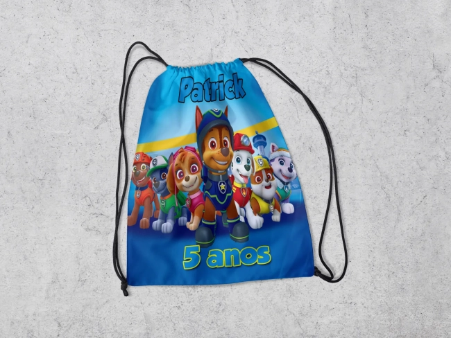 Mochilinha Personalizada para lembrancinhas Patulha Canina