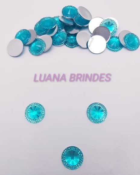 Chaton Azul Redondo - 18mm - pct c/50 unidades