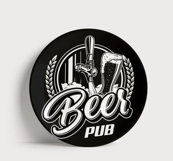 Prato Decorativo Bar & Pub - Tema Cerveja Vintage