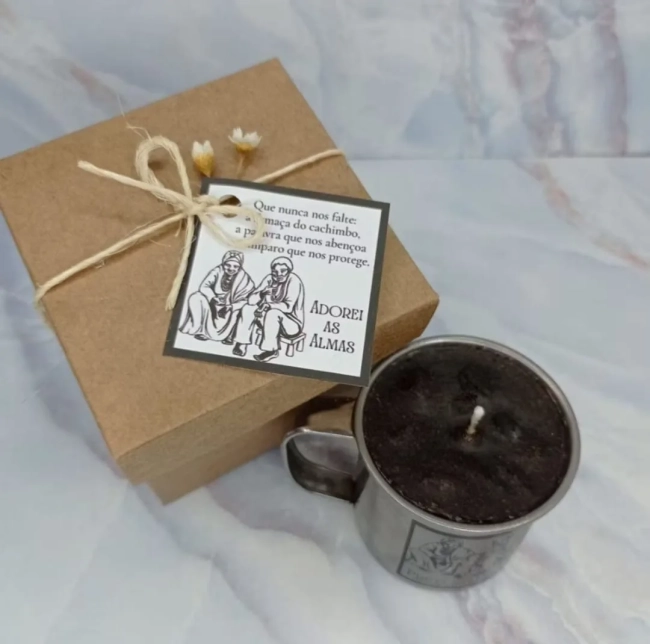2 Unidades Vela Aromática de Café Preto Velho e Preta Velha