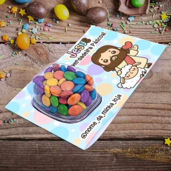 Cartão de Páscoa Blister com Confete Verdadeira Páscoa Jesus