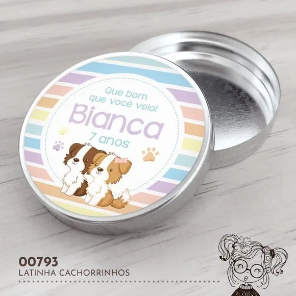 Latinha Adesivada Cachorrinhos - 00793