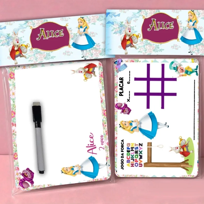 Lousa Magica Personalizada lembrancinhas da Alice no Pais das Maravilhas