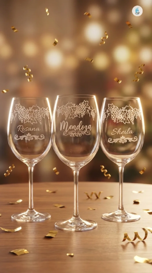 Taça de Cristal com Titânio para Vinho ou Água 580ml Jateada