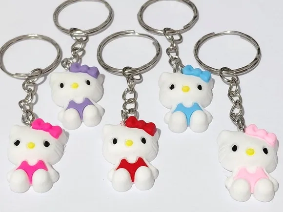 Chaveiro Hello Kitty 3cm Emborrachado Pacote com 5 Unidades