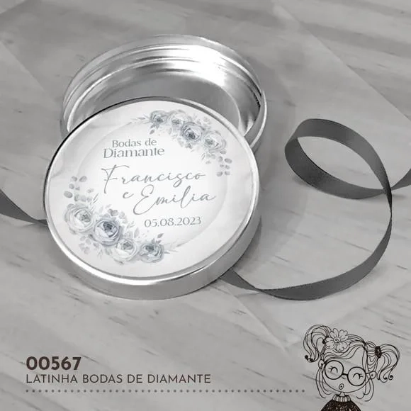 Latinha Adesivada Bodas de Diamante - 00567
