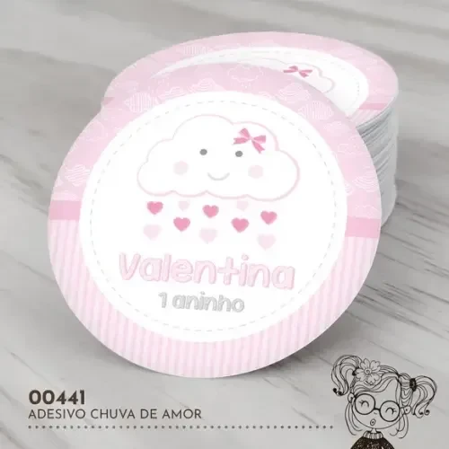 Adesivo Redondo Chuva de Amor - 00441
