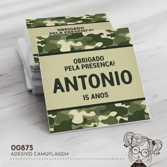 Adesivo Quadrado Camuflagem - 00875
