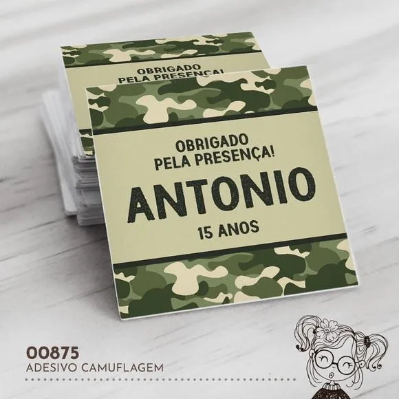 Adesivo Quadrado Camuflagem - 00875